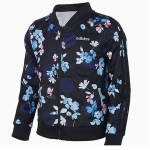 Adidas Girls Logo Tricot Jacket Floral Large 14